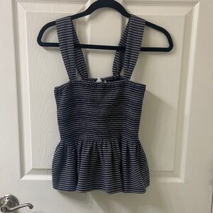 Madewell Black and White Striped Tank Top